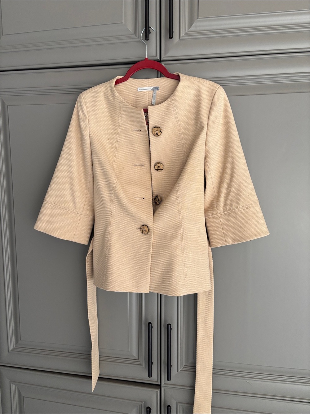 Classiques Entier Beige Short-Sleeve Tailored Blazer